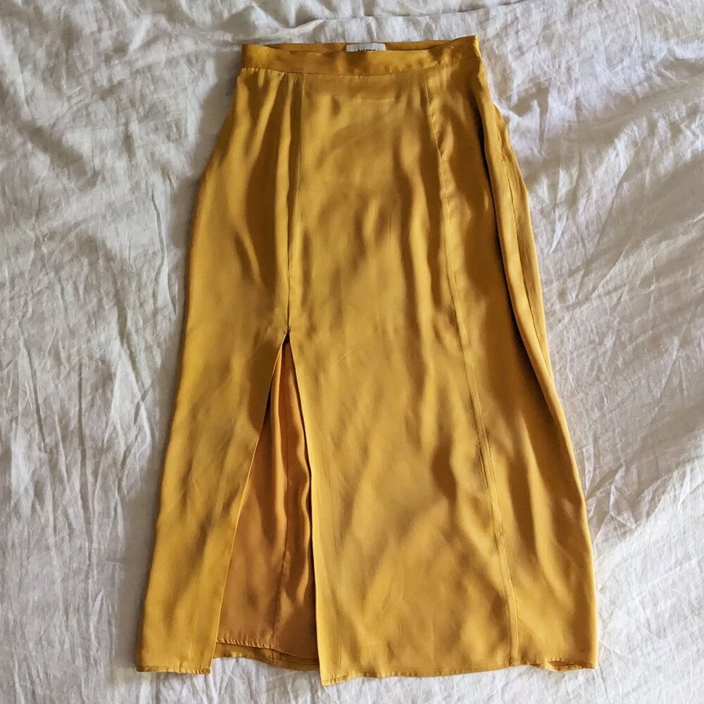 Baldwin Vintage Yellow Silk Slip Skirt